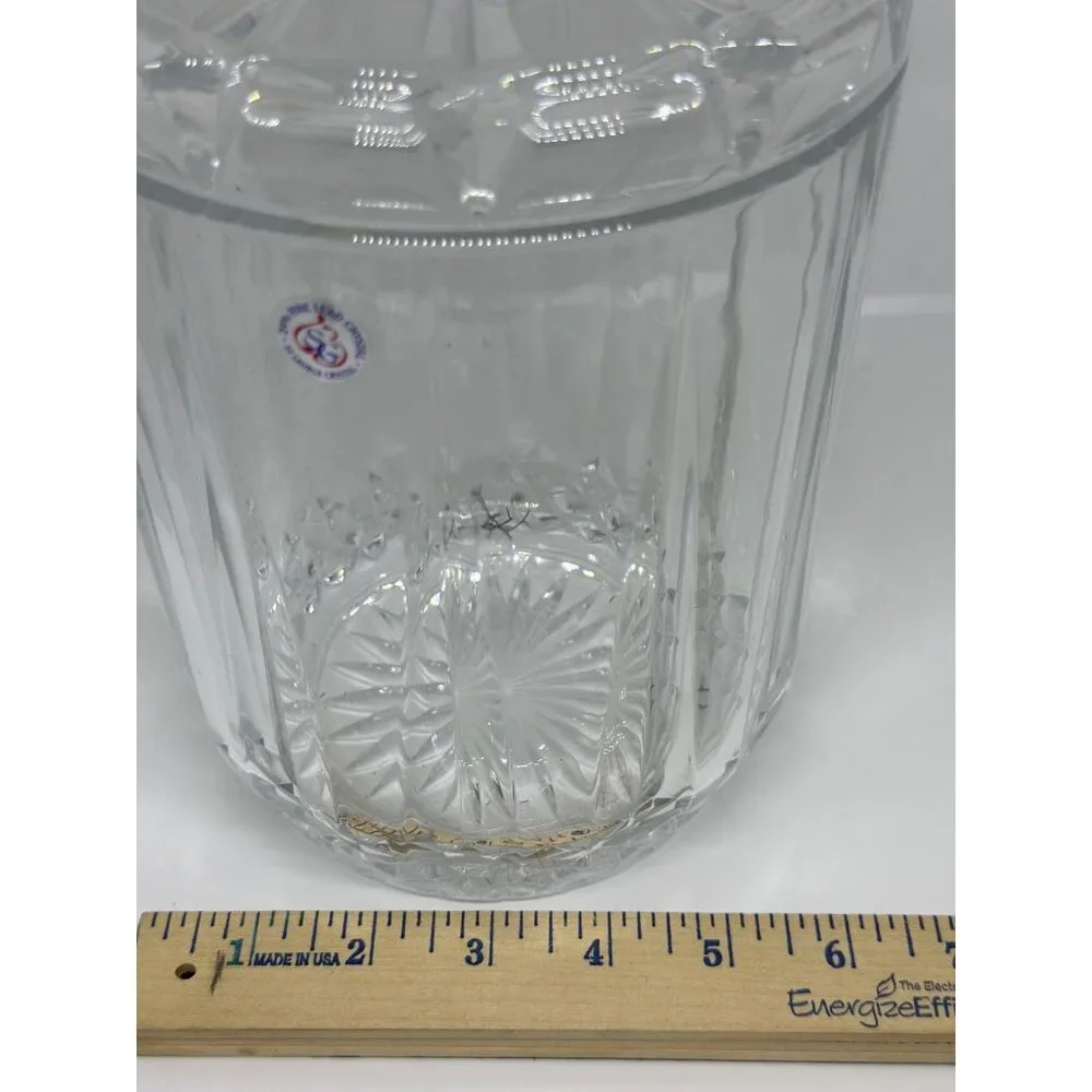 VTG St George Lead Crystal Odyssey Mini Biscuit Barrel Candy Jar Lid‎ England